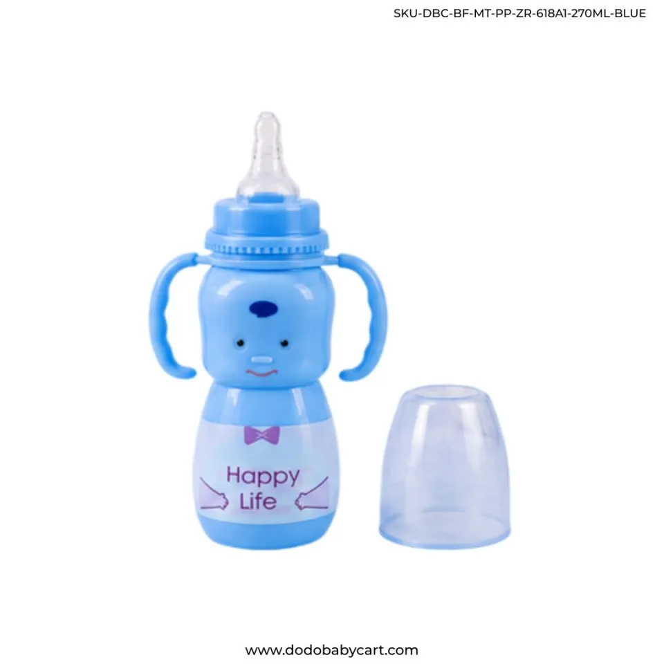 MINITREE Regular Neck Feeding Bottle with Handle, 270 ml — Blue