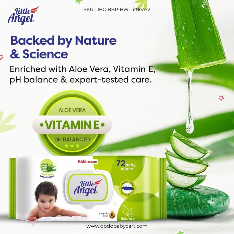 Little Angel Baby Wipes, 72 wipes