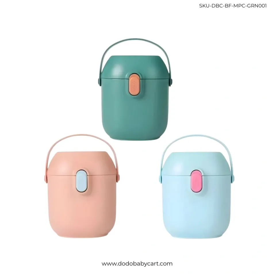Baby Milk Powder Container with Spoon — Dark green