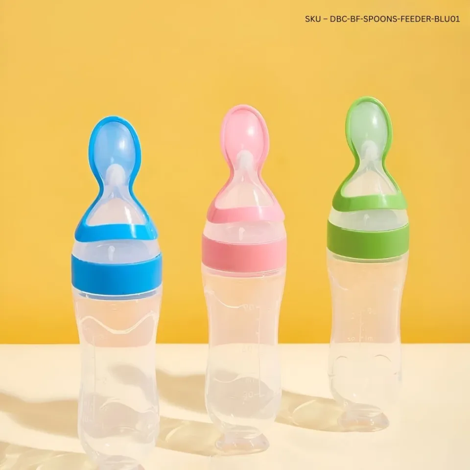 Baby Squeeze Feeding Spoon — Blue